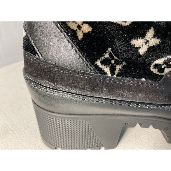 Louis Vuitton 'Laureate' Black Leather Platform Desert Boot Size 6.5 - Picture 6 of 10